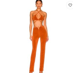Superdown Irene Strappy Pant Set in Rust Size Medium